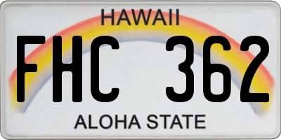 HI license plate FHC362