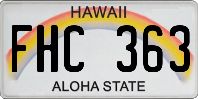 HI license plate FHC363