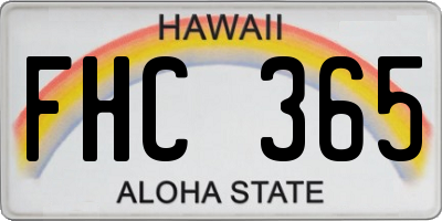 HI license plate FHC365