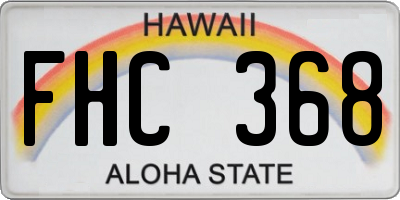 HI license plate FHC368