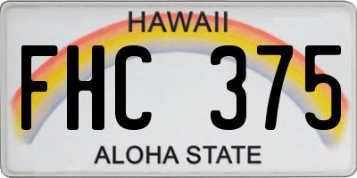 HI license plate FHC375
