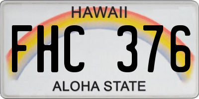 HI license plate FHC376