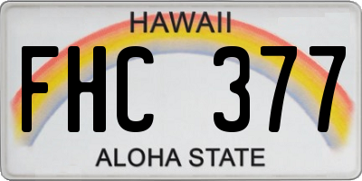 HI license plate FHC377