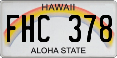 HI license plate FHC378