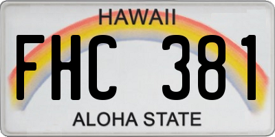 HI license plate FHC381