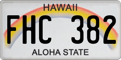 HI license plate FHC382