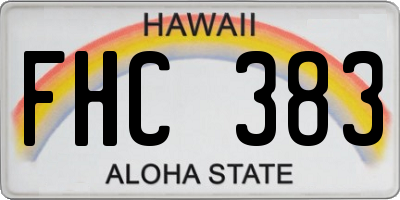 HI license plate FHC383