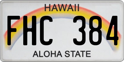 HI license plate FHC384
