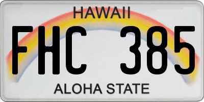 HI license plate FHC385