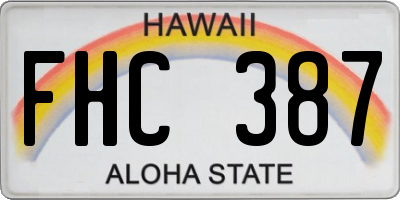 HI license plate FHC387
