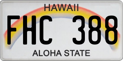 HI license plate FHC388
