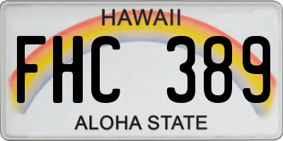 HI license plate FHC389