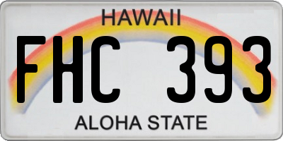 HI license plate FHC393