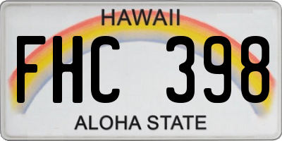 HI license plate FHC398