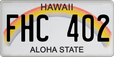 HI license plate FHC402