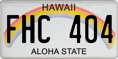 HI license plate FHC404