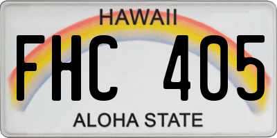 HI license plate FHC405