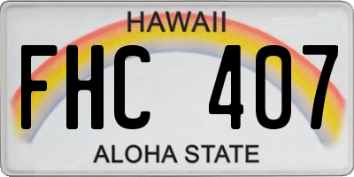 HI license plate FHC407