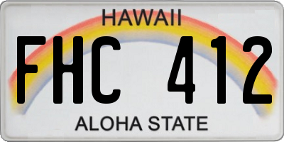 HI license plate FHC412