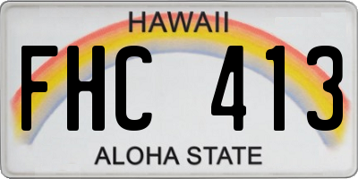 HI license plate FHC413