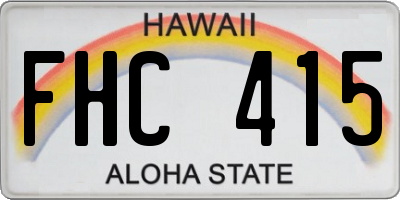 HI license plate FHC415