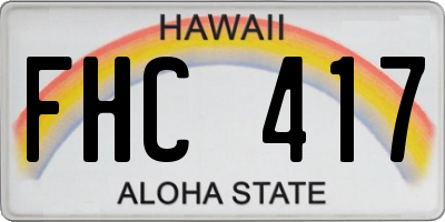 HI license plate FHC417