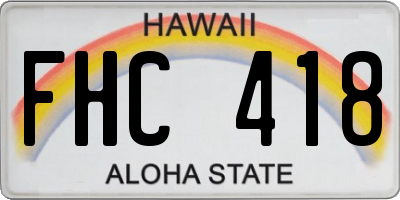 HI license plate FHC418