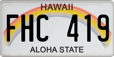 HI license plate FHC419