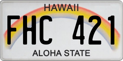 HI license plate FHC421