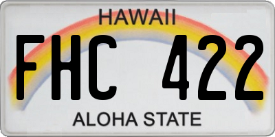 HI license plate FHC422