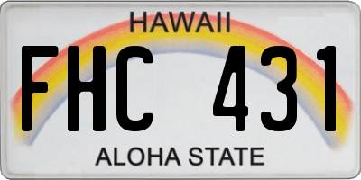 HI license plate FHC431