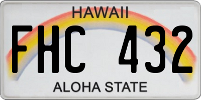 HI license plate FHC432