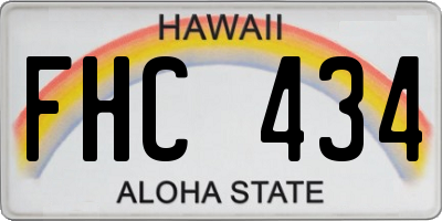 HI license plate FHC434