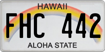 HI license plate FHC442