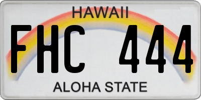 HI license plate FHC444