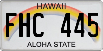 HI license plate FHC445