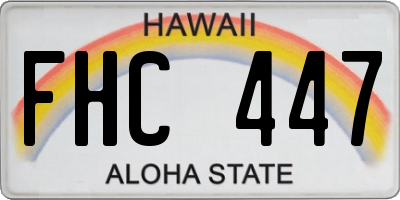 HI license plate FHC447