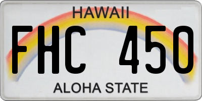 HI license plate FHC450