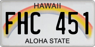 HI license plate FHC451