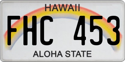 HI license plate FHC453