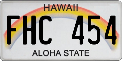 HI license plate FHC454