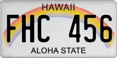 HI license plate FHC456