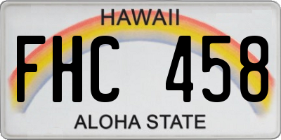 HI license plate FHC458