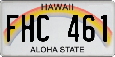 HI license plate FHC461