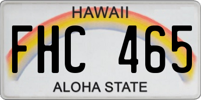 HI license plate FHC465