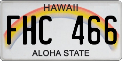 HI license plate FHC466