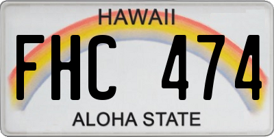 HI license plate FHC474