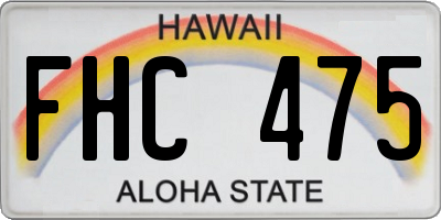 HI license plate FHC475