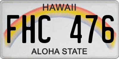 HI license plate FHC476