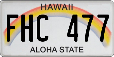 HI license plate FHC477